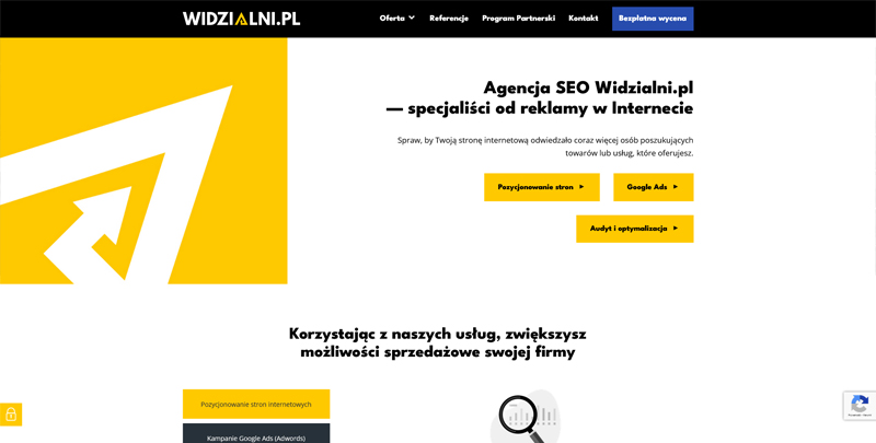 Strona internetowa dla agencji SEO.